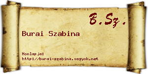 Burai Szabina névjegykártya