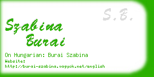 szabina burai business card